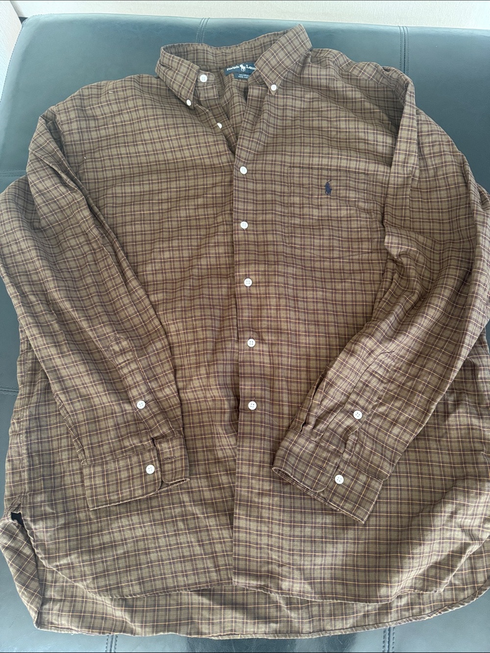 Polo by Ralph Lauren Brown Plaid Long-Sleeve Button-Down Shirt
